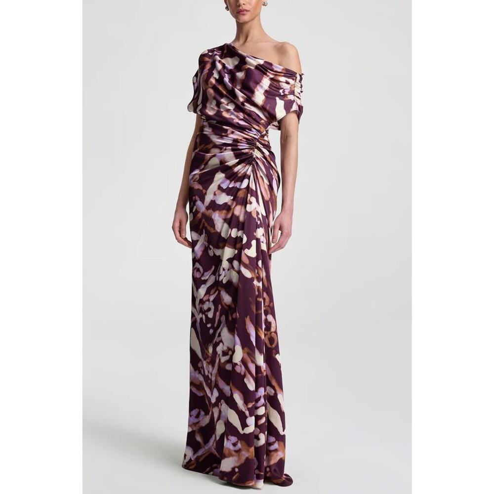 ALC Poppy Satin One Shoulder Gown in Plum Violet 12